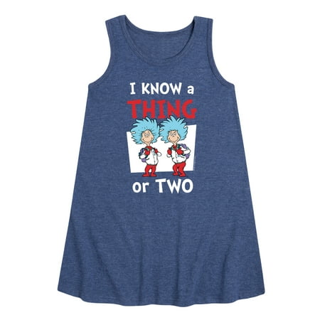 

Dr. Seuss - I Know A Thing Or Two - Toddler and Youth Girls A-line Dress