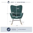 thumbnail image 2 of Drevy Century Modern Rocking Chair, Upholstered Velvet Armchair with Tufted Buttons, Vintage Comfy Glider Chair for Living Room, Bedroom, Nursery - Finnegan (Green), 2 of 6