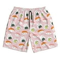 thumbnail image 3 of Uemuo Cute Sushi (2) Pattern Men's Swim Trunks Hawaiian Beach Bathing Suit Swimsuits Beach Quick-Dry Shorts with Pockets-Medium, 3 of 9