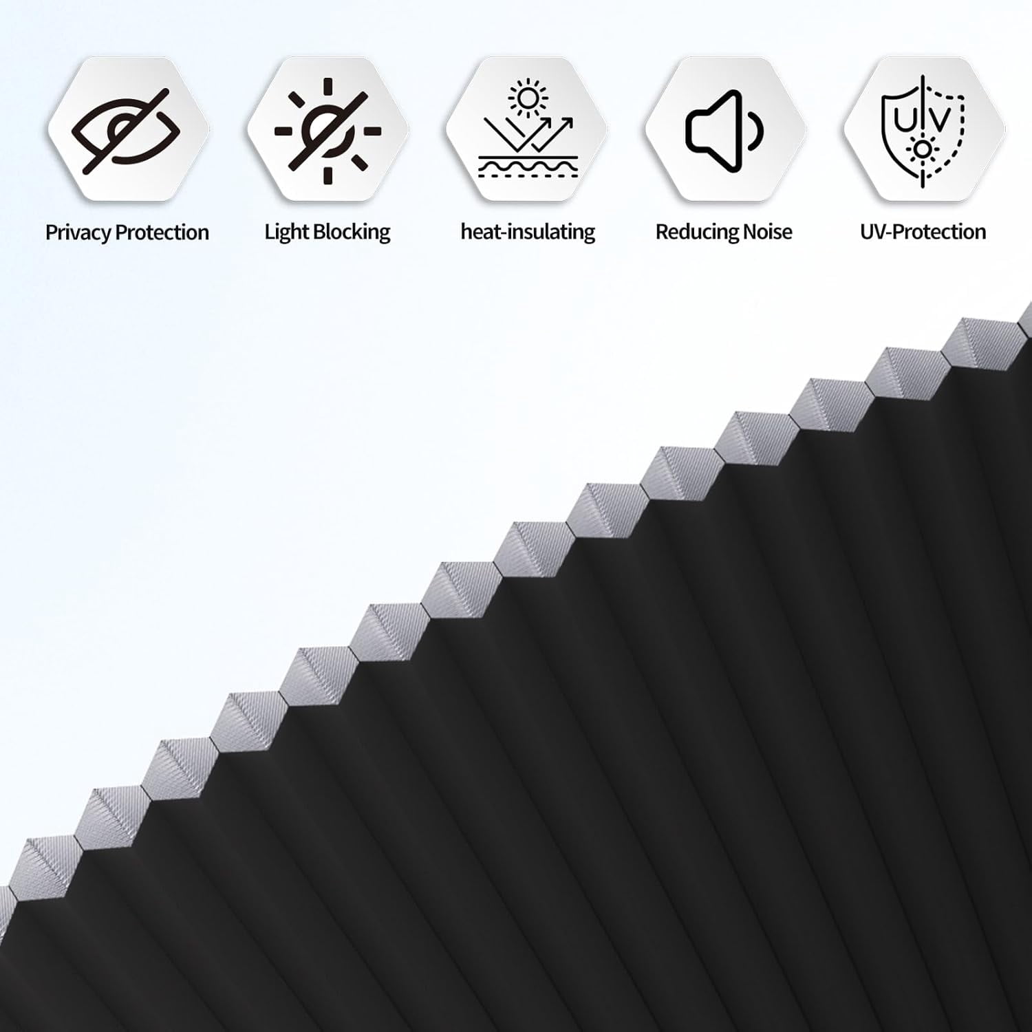 Arch Window Shades Half Circle Blackout Cellular Shades Cordless No Drill Blinds for Windows Half Moon Honeycomb Fabric No Tools Room Darkening Shades Easy Install (1PCS Black 72" W X 36" H)