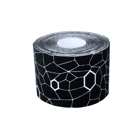 THERABAND Kinesiology Tape, Waterproof Physio Tape for Muscle & Joint Support, Standard Roll with XactStretch Application Indicators, 2 Inch x 16.4 Foot Roll, Black/White