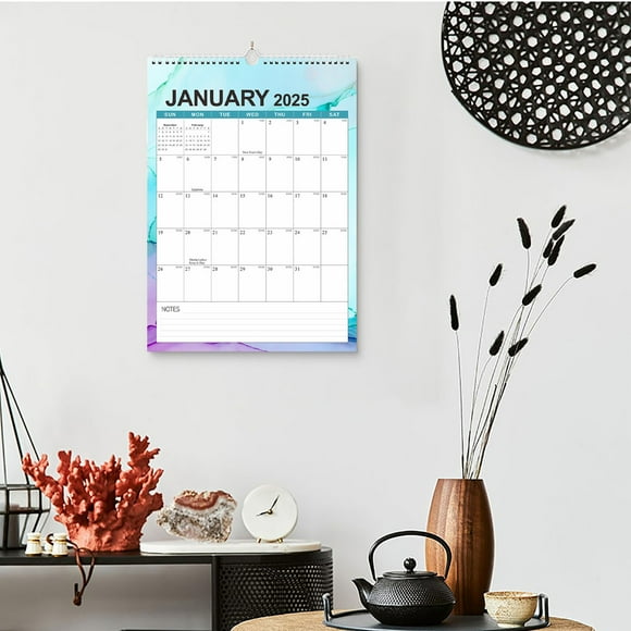 Calendario de pared de 18 meses 2025-2026 con recordatorios de fiestas - Planificador simplificado de escritorio para colegio, oficina y familia, de julio de 2025 a diciembre de 2026