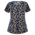 thumbnail image 1 of Snoarin Summer Plus Size Workout Tops for Women Fashion Short Sleeve Neck Tops Working Printing Uniform Blouse T-Shirt Tops Work Uniforms for Women on Clearance, 1 of 3