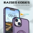 thumbnail image 6 of Magnetic Phone Case for iPhone 15 Plus Case, Phone Case with Magsafe Invisible Stand Kickstand Ring Holder Slim Thin Shockproof Anti-fall Translucent Bumper Women Men Cover Case,Purple, 6 of 7