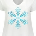 thumbnail image 4 of Inktastic Icy Blue Winter Snowflake Women's Plus Size V-Neck T-Shirt, 4 of 5