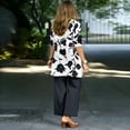 thumbnail image 3 of Hvot&aat 3 Piece Outfits for Women Slim Long Sleeve Cardigan Sleeveless Top Wide Leg Pants Casual Sets for Wedding Guest Party, 3 of 4