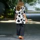 thumbnail image 3 of Pantalones Y Conjunto Superior para las Mujeres Pantalones de Piernas Anchas de Tres Piezas Que Coinciden Longline Duster Jacket Vestido de Cárdigan Floral Marino Sólido, 3 of 5