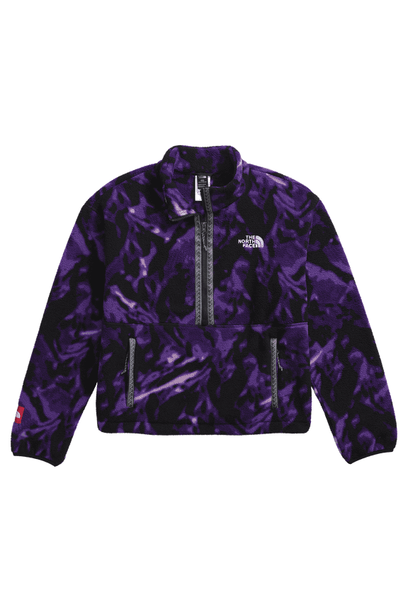 Fleeski Quarter-Zip Pullover for Ladies - Peak Purple 3D Summit Mesh Print - L