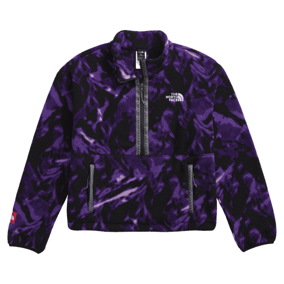 The North Face Fleeski Quarter-Zip Pullover for Ladies - Peak Purple 3D Summit Mesh Print - L