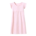 thumbnail image 3 of WIBACKER 2Pcs Girls Nightgowns Cotton Pajamas Dresses Flutter Short Sleeves Sleepwear Princess Floral Nightshirt for Kids 3-14Y, 3 of 7
