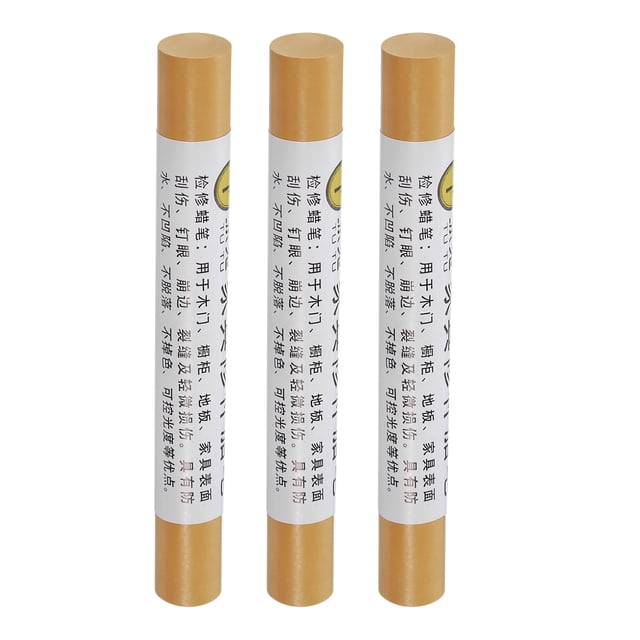 Crayones de reparación de muebles, barra de cera, 3 piezas, marcadores de retoque, amarillo bambú