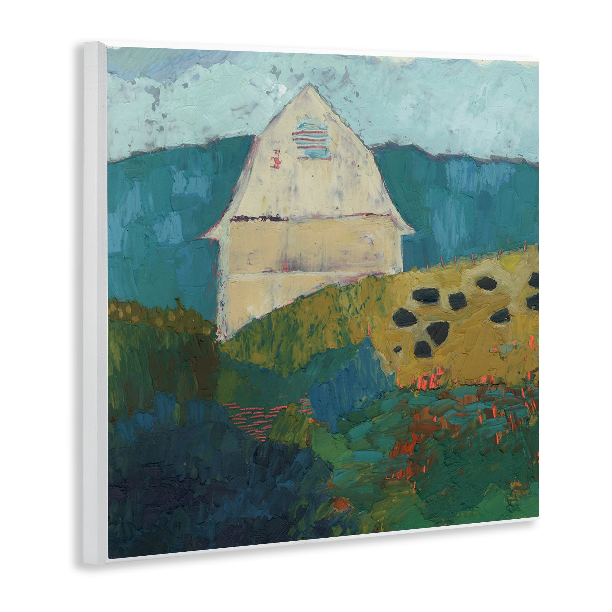 Stupell Industries Abstract Farm Impression Abstract Painting Unframed Art Print Wall Art, 12 x 12