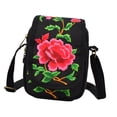 thumbnail image 2 of Bolso cruzado bordado, bolso para mujer, bolso para teléfono móvil, bolso de moda Vintage bohemio para fiestas, compras, viajes, vacaciones, regalos , Peonía Yinane Bolsas de bordado, 2 of 8