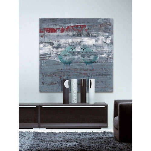 "Two Blue Birds" Painting Print on Wrapped Canvas