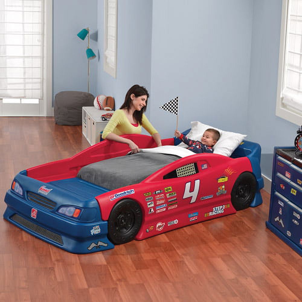 Step2 Stock Car Convertible Toddler to Twin Bed, Red and Blue - image 4 of 8