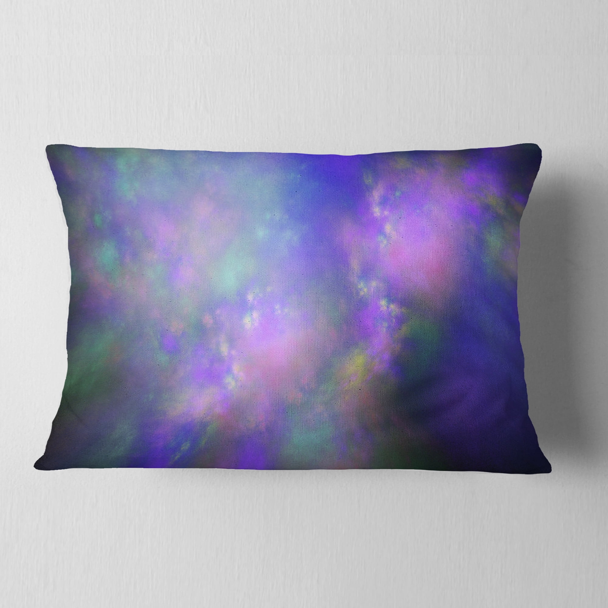 Designart Perfect Purple Starry Sky - Abstract Throw Pillow - 12x20