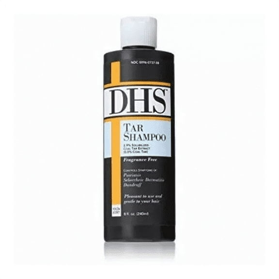 DHS Shampoo 2.9% Solubilized Coal Tar Extract Fragrance Free 8oz 6-Pack