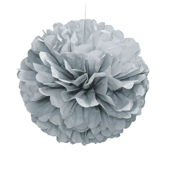 16" Silver Tissue Paper Pom Pom
