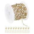 thumbnail image 1 of Cadena de cuentas de acero inoxidable Uxcell, 16.4 pies/5M cable de joyería con cuentas de esmalte (Oro/Blanco, paquete de 1), 1 of 6