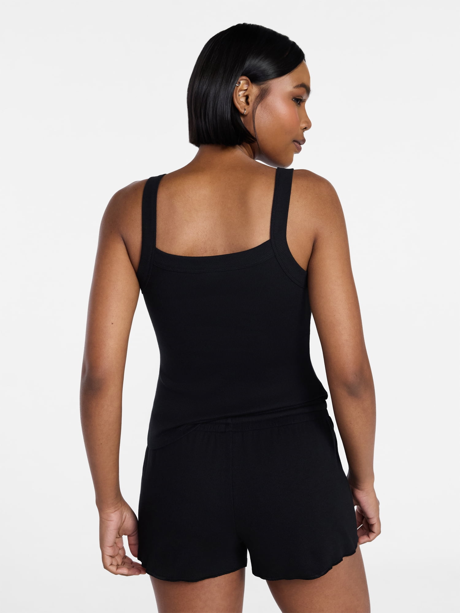 No Boundaries Rib Tank Top and Shorts Sleep Set, 2-Piece, Women's XXS-3X