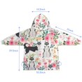 thumbnail image 7 of Husky Dog Flower Floral Blanket Hoodies for Kids 6-13YR Oversize Wearable Blanket Hoodies for Boys Girls Teens, 7 of 7