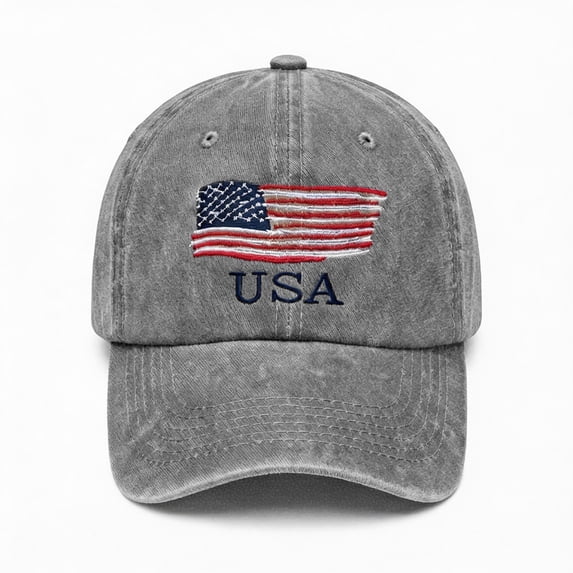 QSAWXQZ Women's Baseball Cap Independence Day Flag Embroidery Washed Distressed Adjustable Cotton Outdoor Sun Hat Free Size