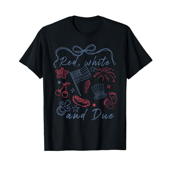 Red White and Due Funny 14th of July Design T-Shirt