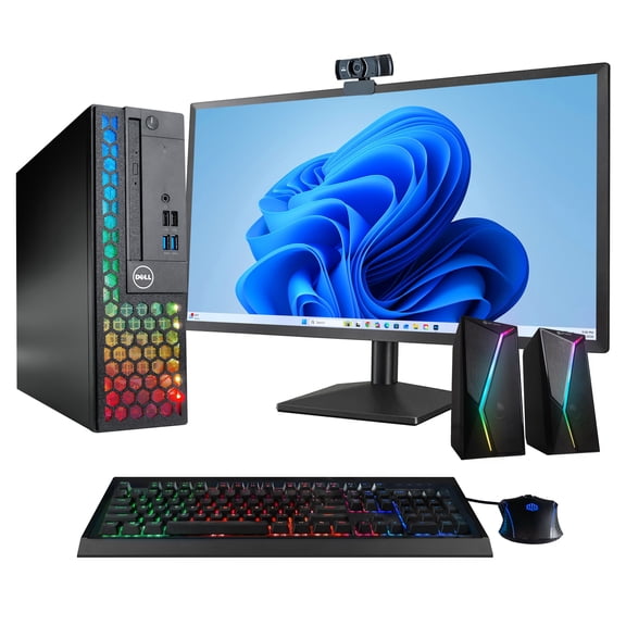 Dell Optiplex (RGB) Desktop Computer - Intel Core i5, 16GB DDR4 RAM, 500GB SSD StorageWindows 1122in LCD MonitorHome or Office PC