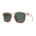 thumbnail image 2 of Gentlemans Fashion Rectangle Keyhole Retro Horn Rim Sunglasses Beige Green, 2 of 4