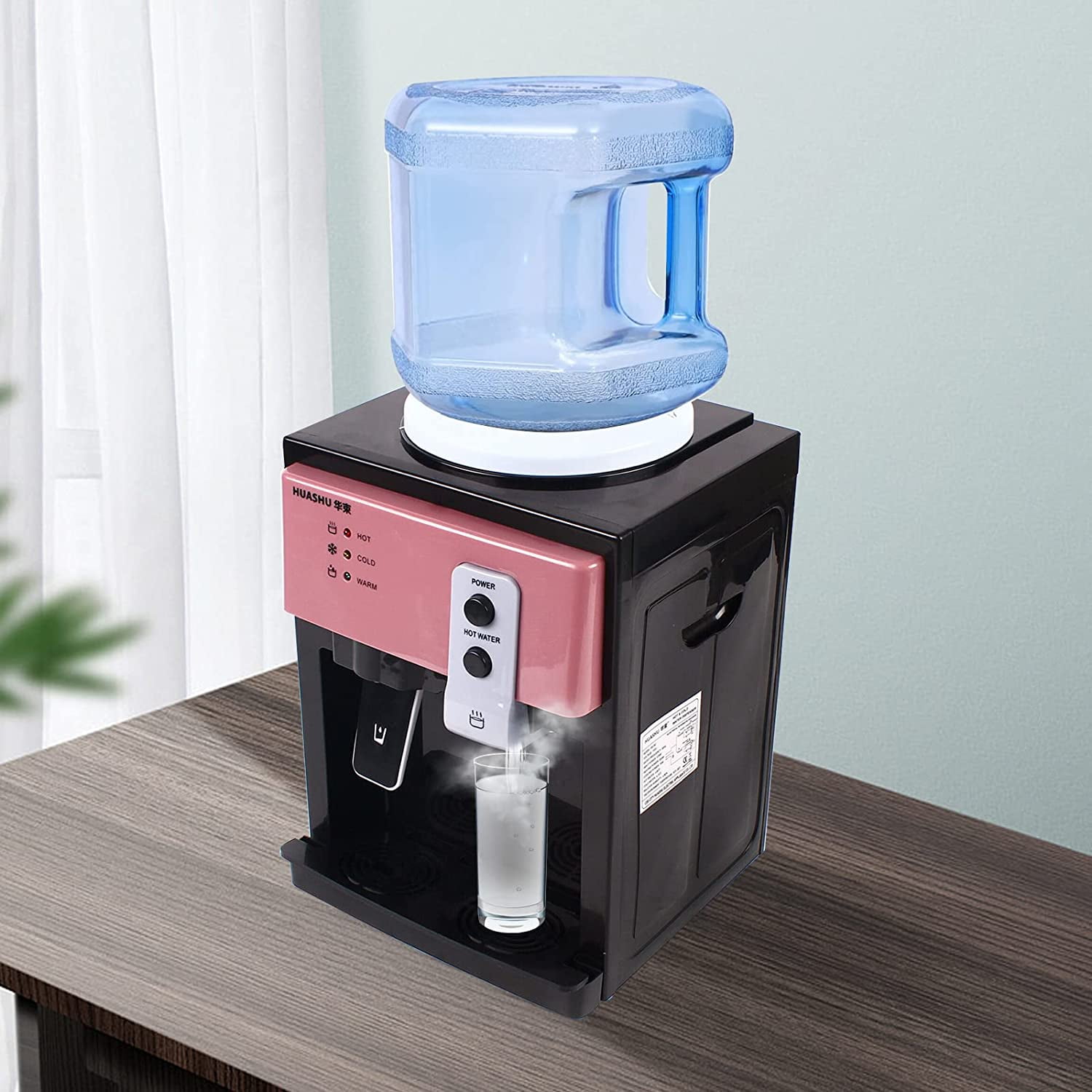Loyalheartdy 5 Gal Electric Hot and Cold Water Cooler Dispenser  550W Desktop Top Loading Home Office