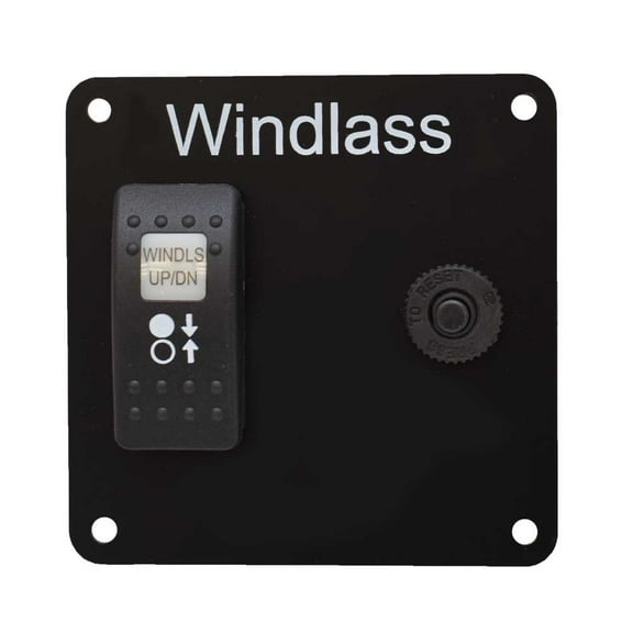 Rinker Boat Windlass Switch Panel 223070 | 3 5/8 x 3 5/8 Inch Black