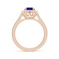 thumbnail image 2 of ANGARA Natural 1.25 ct Tanzanite & Diamond Scalloped Halo Ring in 14K Rose Gold for Women (Size-8x6mm) | December Birthstone, Anniversary, Jewelry Gift for Women | Natural Tanzanite Ring, 2 of 10
