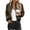 Brown, variant on Women's Zip Up Cropped Bomber Jacket Ribbed Trim Stand Collar Lightweight Windproof Windbreaker Coat Spring Fall Casual Outerwear Gray