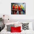 thumbnail image 5 of COMIO  Parrot Pictures Decor Wall Art Tropical Macaw birds Canvas Print for Gray Bathroom Home Walls Decoration with Framed, 5 of 5