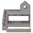 thumbnail image 4 of Twin Over Twin with Drawer, Staircase, LED, Gray, 4 of 9