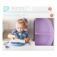 thumbnail image 2 of Bumkins Baby and Toddler Silicone Grip Dish with Lid, 3-Section Kids Plate (Lavender), 2 of 6