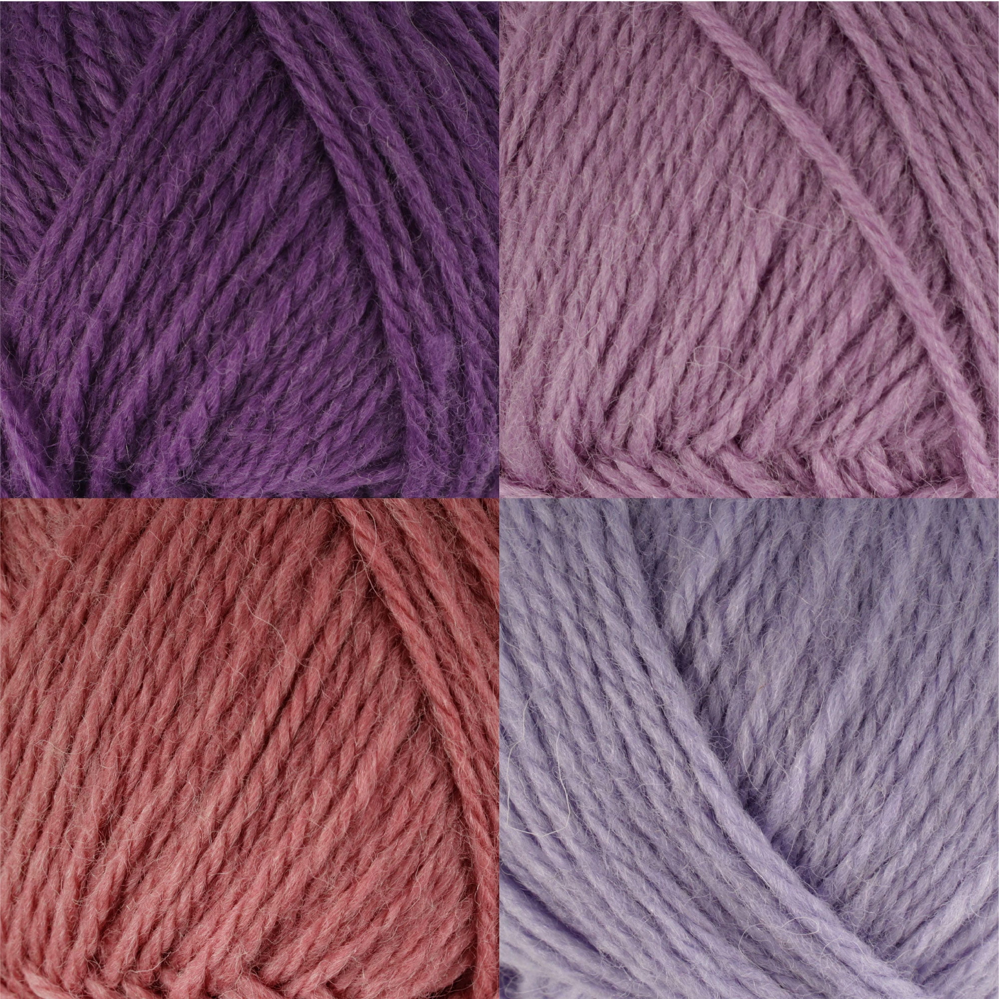 JubileeYarn Snow Blossom Yarn - DK Superwash Wool - Shades of Purple - 4 Skeins