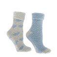 thumbnail image 5 of MinxNY Women's Non-Skid Warm Soft and Fuzzy Lavender Infused 2-Pair Pack Slipper Socks with Lavender Sachet Gift, Hearts, Grey & Ballad Blue, 5 of 10