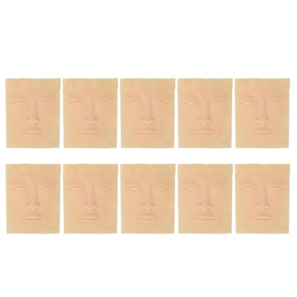 10PCS Tattoo Practice Skin Head with Base Single Eyelids 0.15cm Thickness Eyeliner Eyebrow Lip Microblading Skin