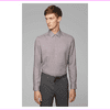 Regular-fit shirt in structured dobby cotton Dark Red Size M