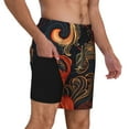 thumbnail image 2 of Kdxio Fiery Floral Pattern Print Mens Swim Shorts with Mesh Lining, Breathable and Quick-Drying, Adjustable Waist, Privacy Pocket-X-Large, 2 of 6