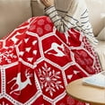 thumbnail image 5 of Christmas Blanket Red Christmas Throw Blanket Holiday Christmas Snowflakes Reindeer Christmas Tree Fleece Soft Blanket 50*60, 5 of 6