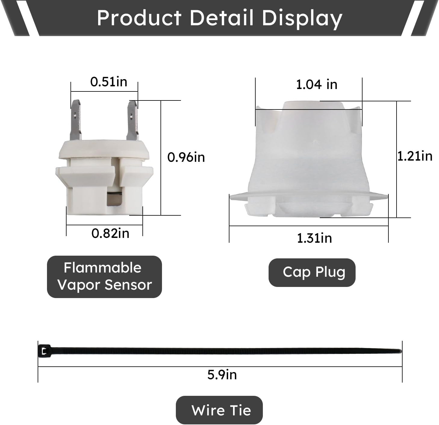SP20172 Flammable Vapor Sensor Kit For Rheem, Ruud & Richmond FVIR Water Heaters – Includes Sensor, Cap Plug & Wire Tie (Pro Install Recommended)