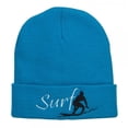 thumbnail image 5 of Surf Embroidered Long Beanie - Aqua OSFM, 5 of 5