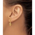thumbnail image 3 of 14K Yellow Gold Polished & Diamond-Cut Treble Clef Dangle Post Earrings (22 X 6) Made In United States s1137, 3 of 5