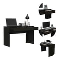 thumbnail image 3 of Clio Black Computer Desk with Two Drawers, 3 of 5