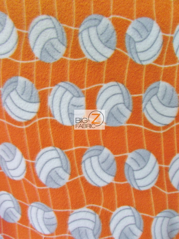 Fleece Printed Fabric Sports Volleyball / Volleyball White Net Orange