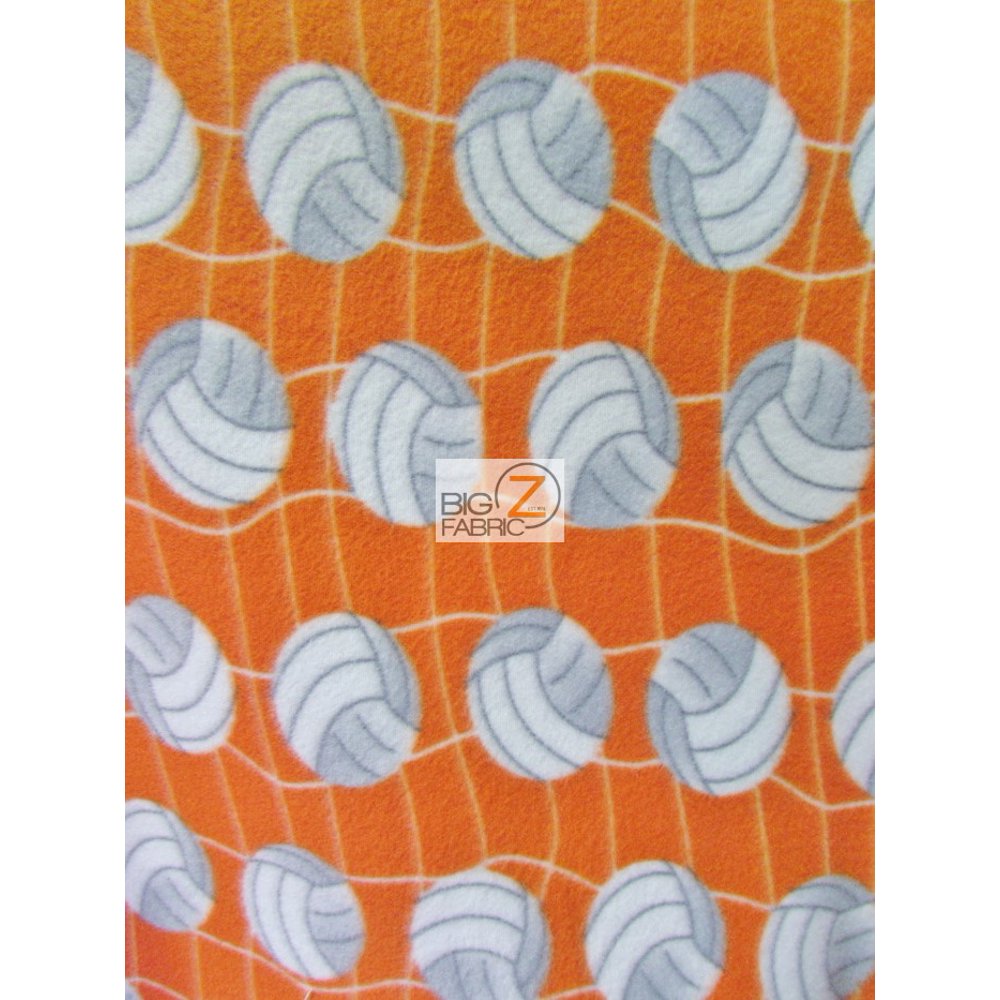 Fleece Printed Fabric Sports Volleyball / Volleyball White Net Orange