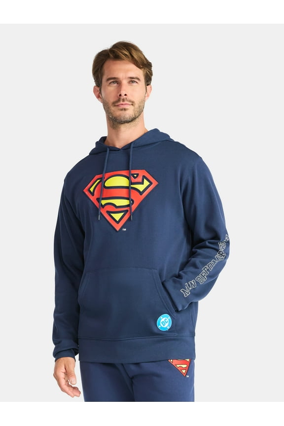 Superman Men's and Big Men's Embossed Graphic Hoodie, Sizes XS-3XL