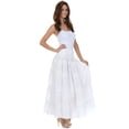 thumbnail image 4 of Sakkas Lace and Ribbon Peasant Boho Skirt - White - One Size, 4 of 5